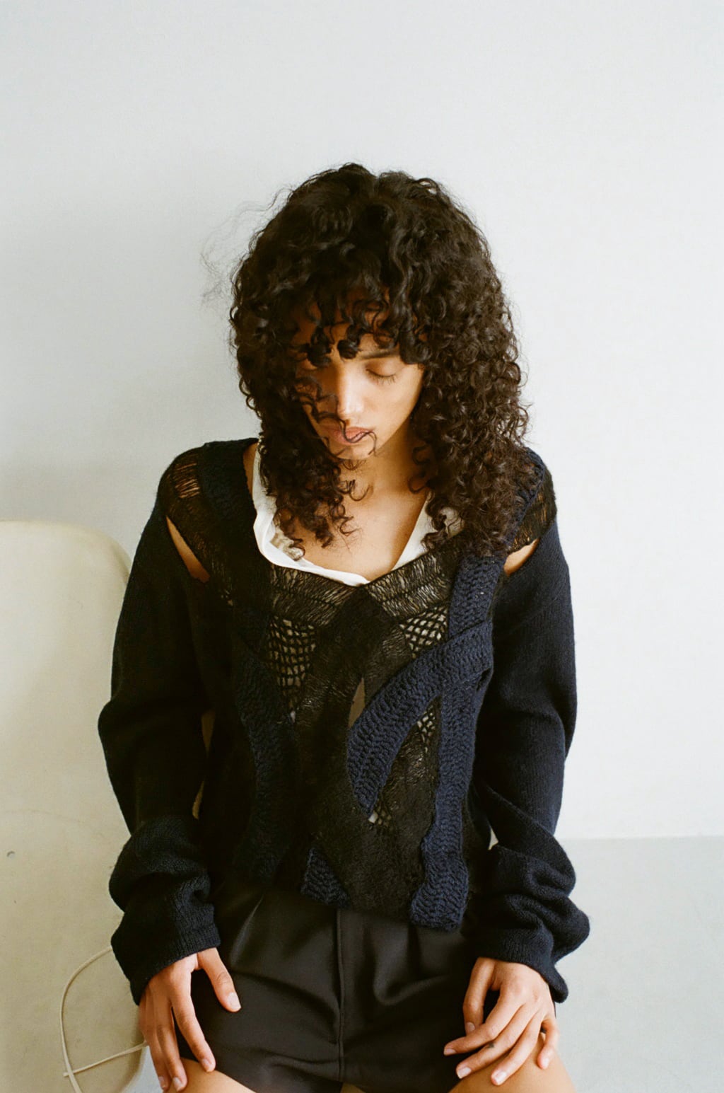 ウールモヘア鉤針Knit Tops