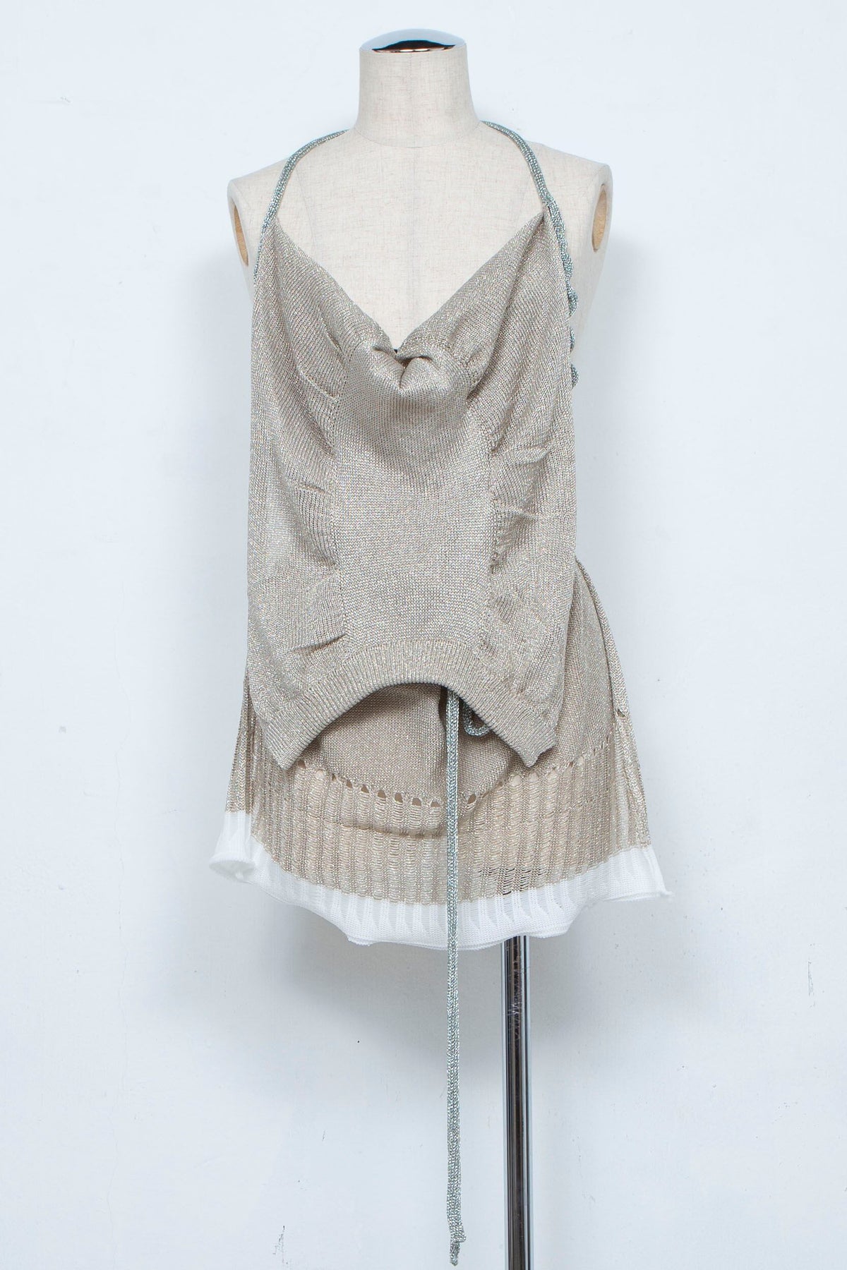 String Gathered Knit Tops