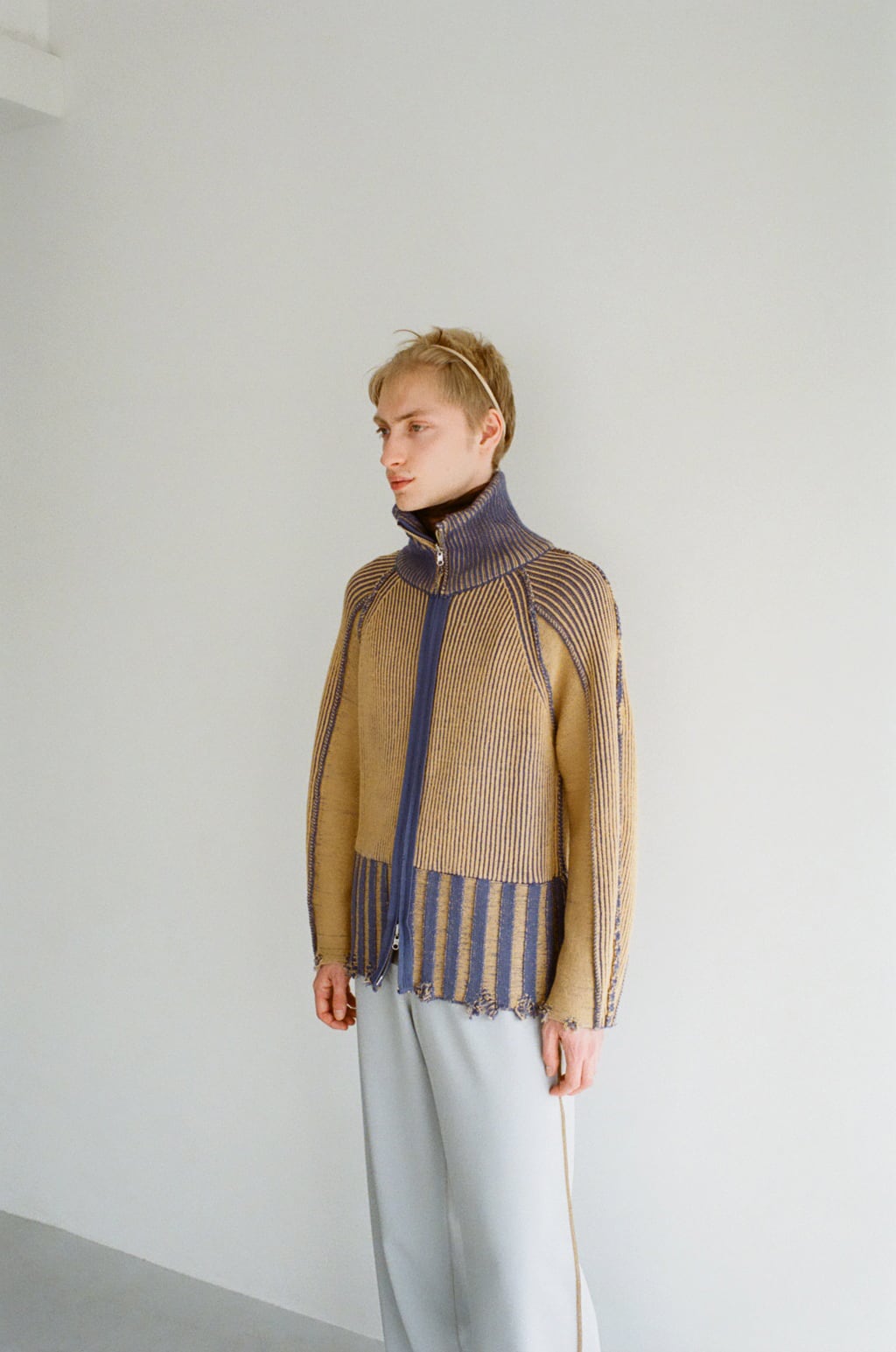定番リバーシブル Zip knit coat