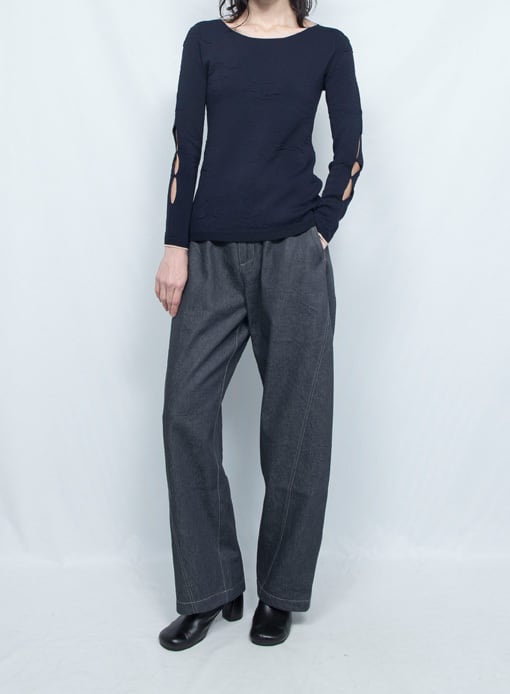 Denim curve pants