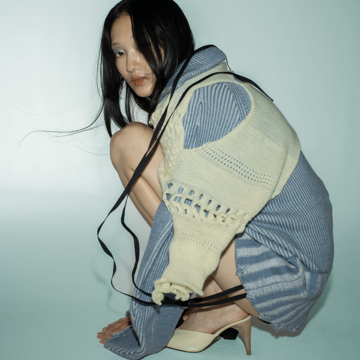 リバーシブル Zip knit coat　’新色’