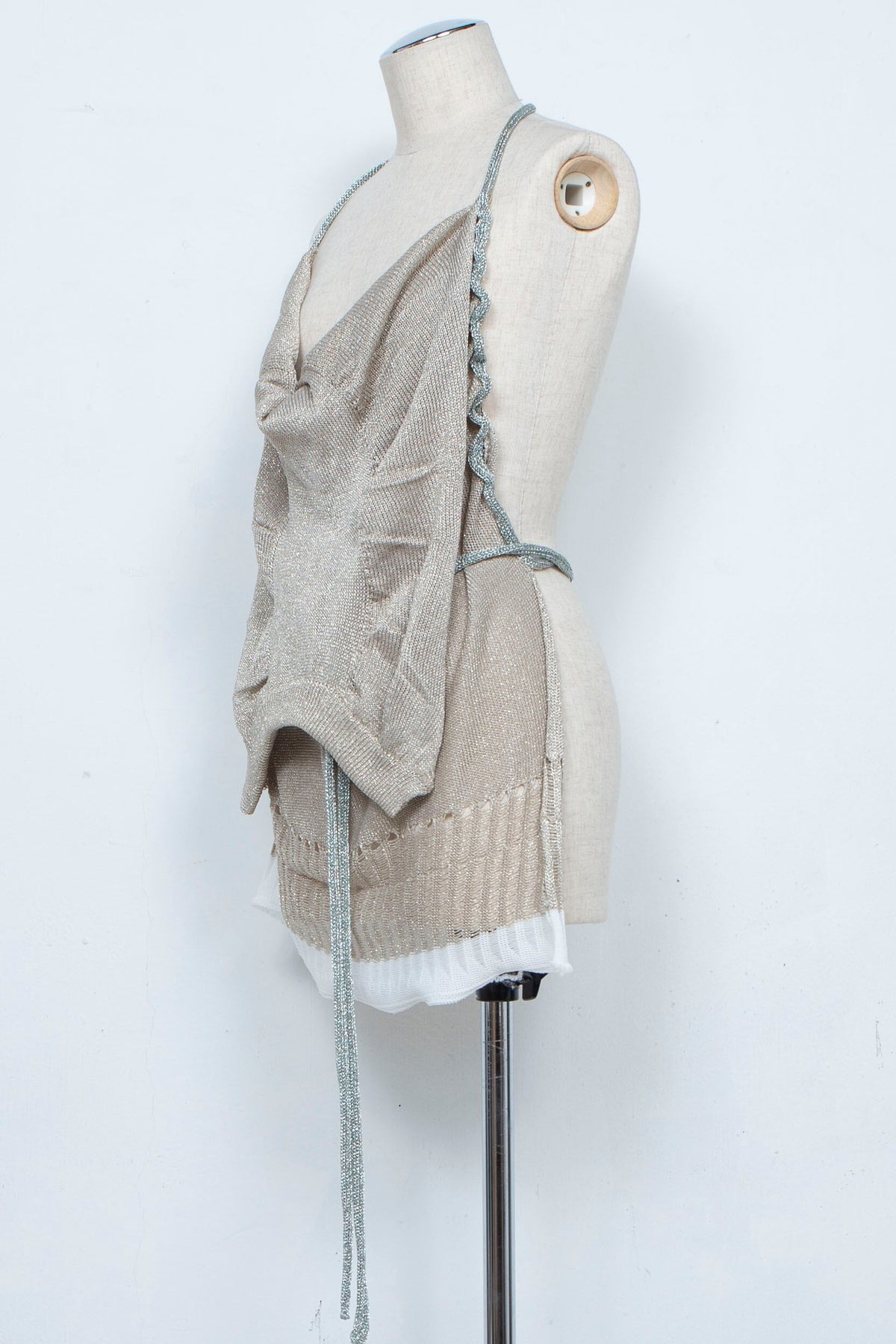 String Gathered Knit Tops